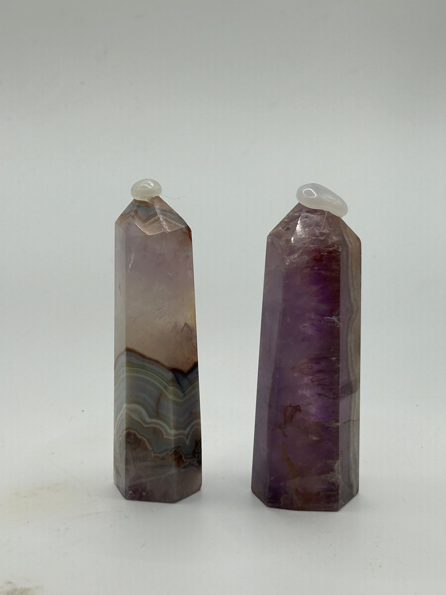Tower(s) - Amethyst and Mexican Crazy Lace Agate