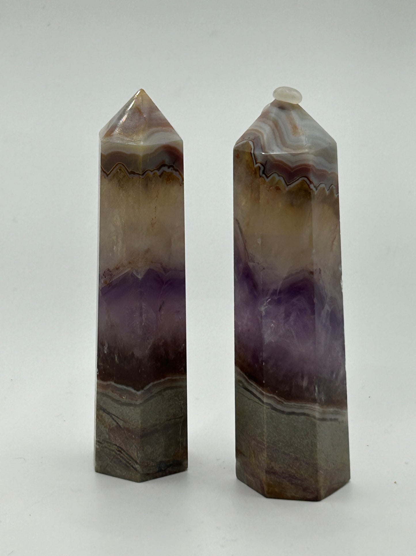 Tower(s) - Amethyst and Mexican Crazy Lace Agate