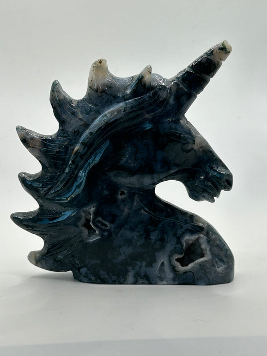 Unicorn Head(s) - Moss Agate